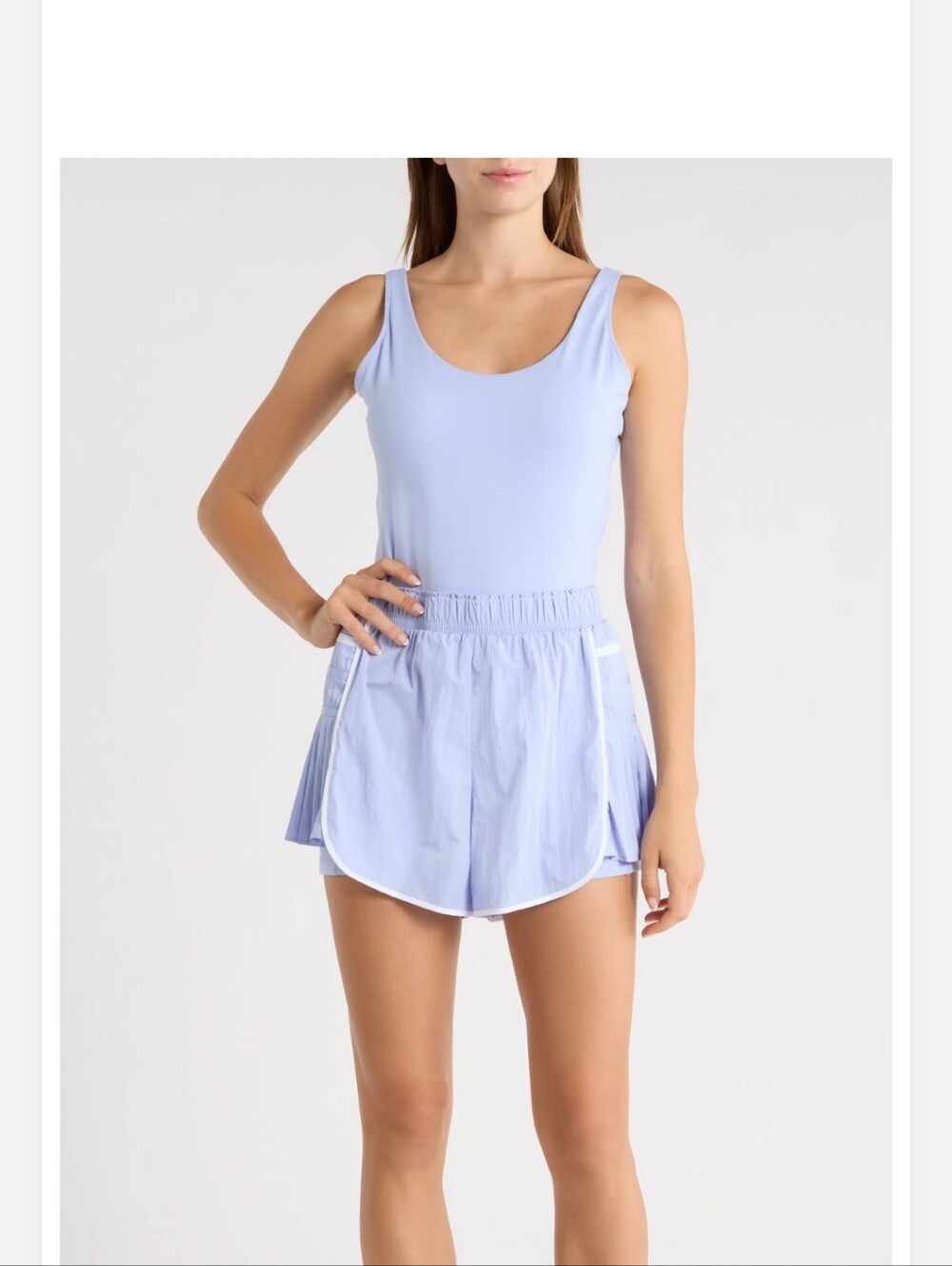YOGALICIOUS Radiant Romper In Color Lavendar Horizon White Size Medium NWT